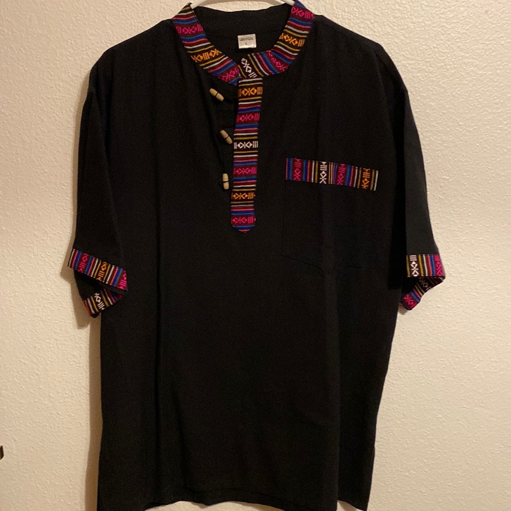 Men’s casual button down shirt 100% cotton from Nepal